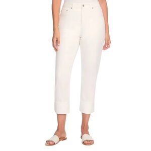 Frye Cuffed Cropped White Denim Jeans Size 10/30